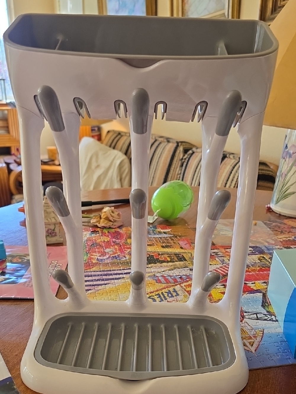 Oxo White and Gray bottle strainer